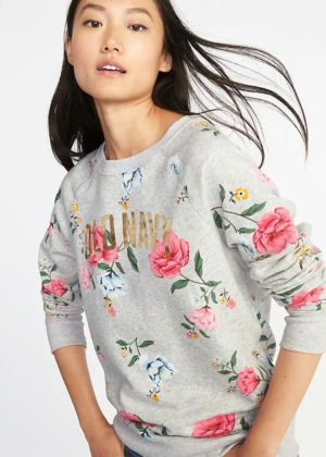 old navy floral sweatshirt