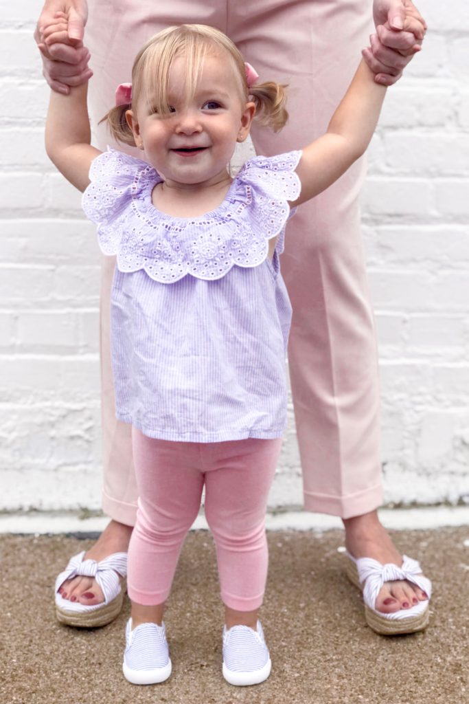 Blue Striped Eyelet Blouse 1