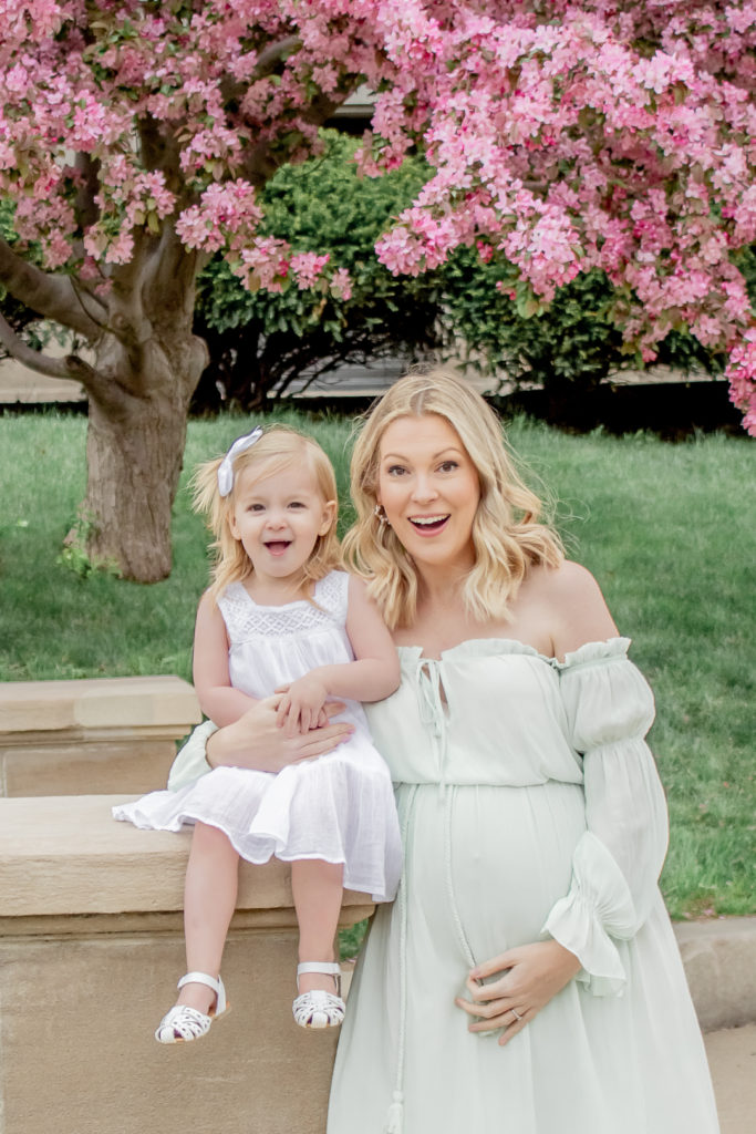 Pink Blossom Maternity Photos | Everley & Me | Omaha Based Style Blog