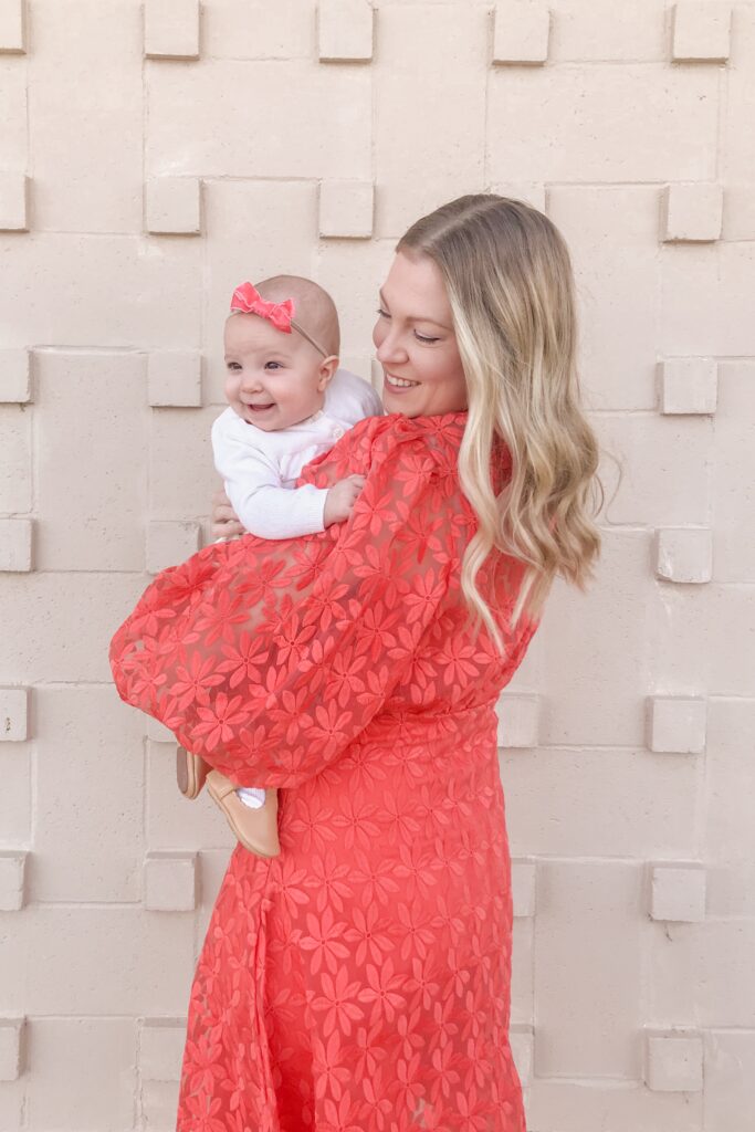 Coral Embroidered Dress 1