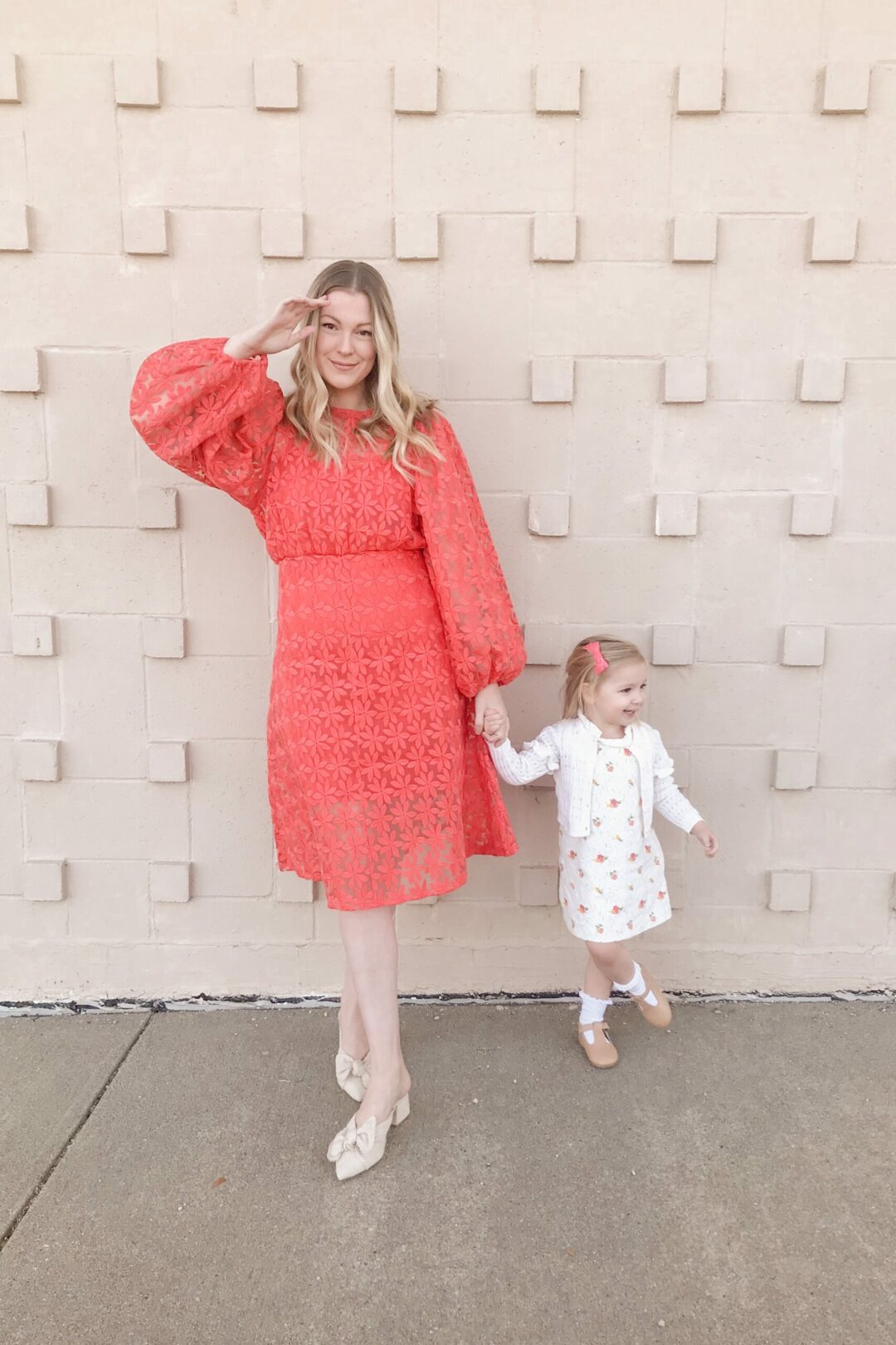 Coral Embroidered Dress 9