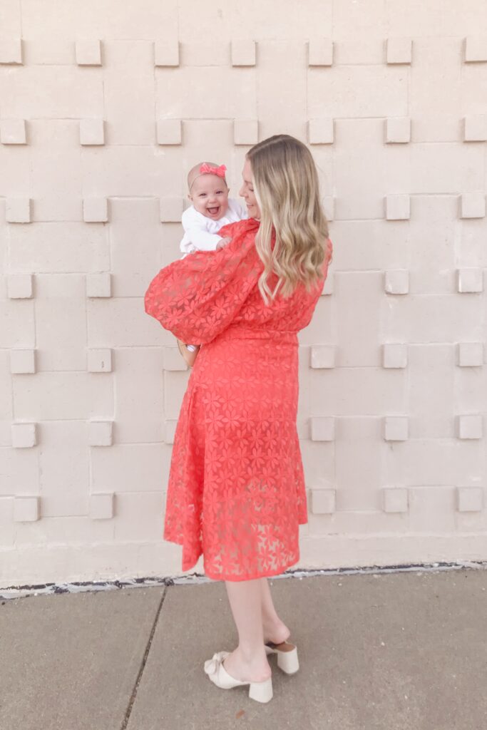 Coral Embroidered Dress 4