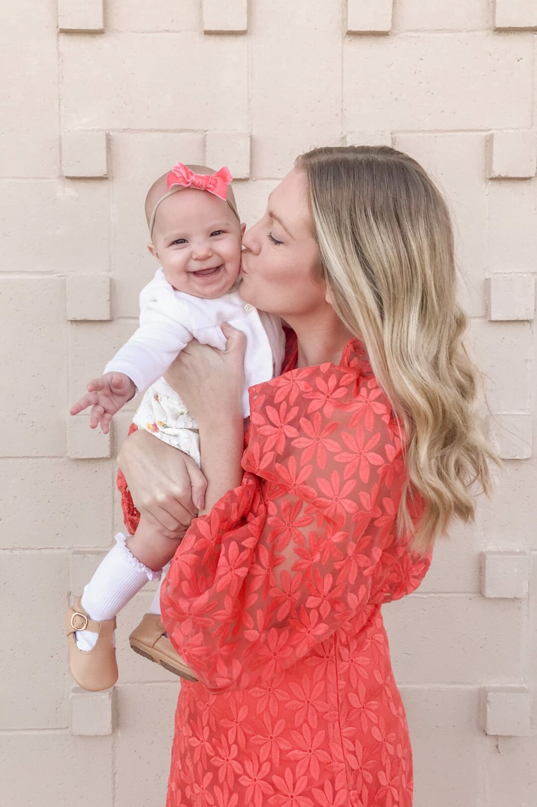 Coral Embroidered Dress 8