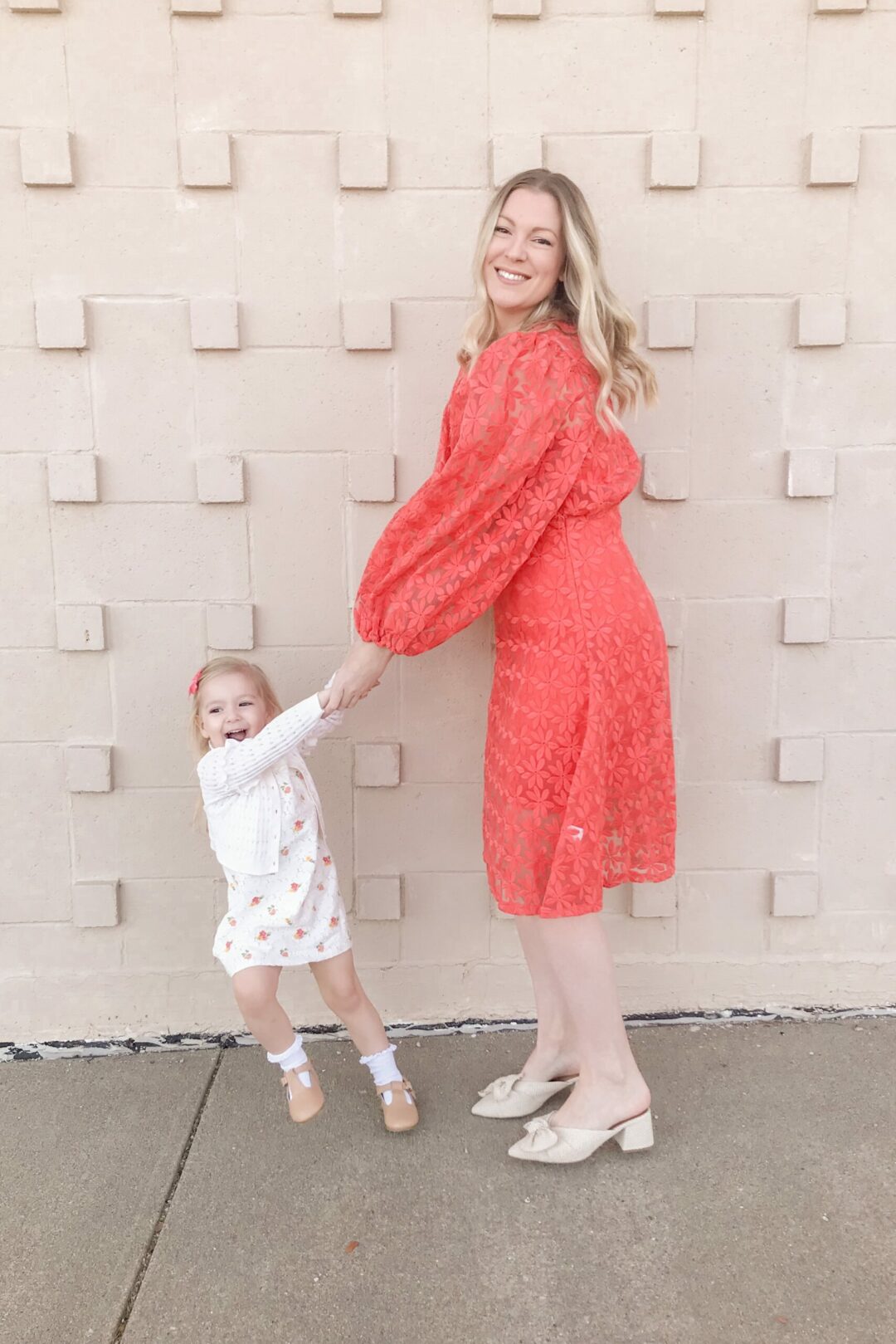 Coral Embroidered Dress 2