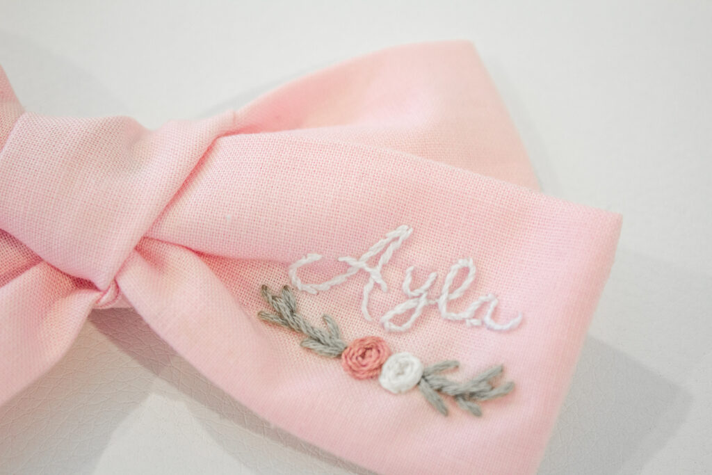 Embroidered Hair Bows 6