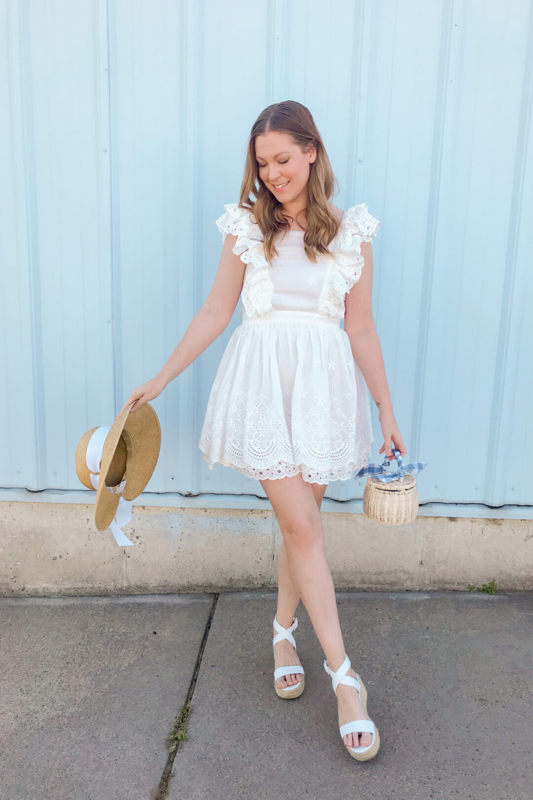 White Eyelet Ruffle Dress 6