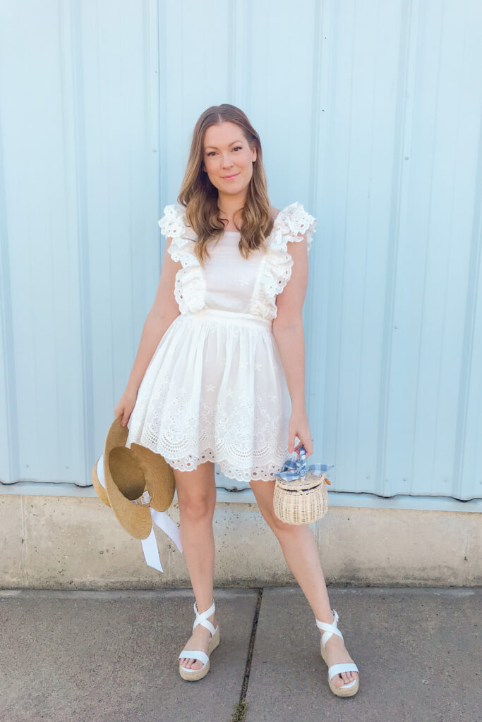 White Eyelet Ruffle Dress 4