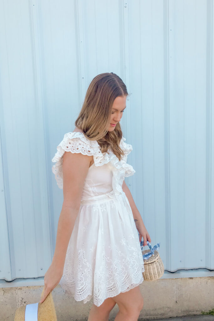 White Eyelet Ruffle Dress 7