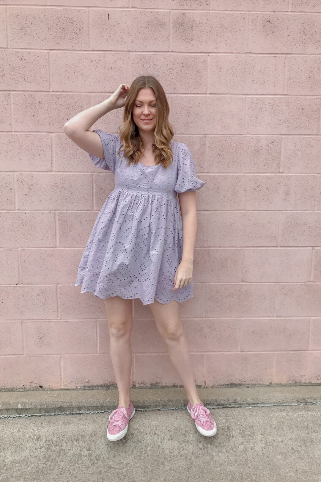 Purple Eyelet Romper 2