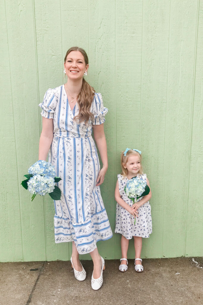 Blue & White Floral Dress 6