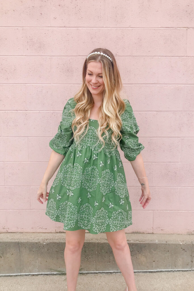 Green Embroidered Dress 5