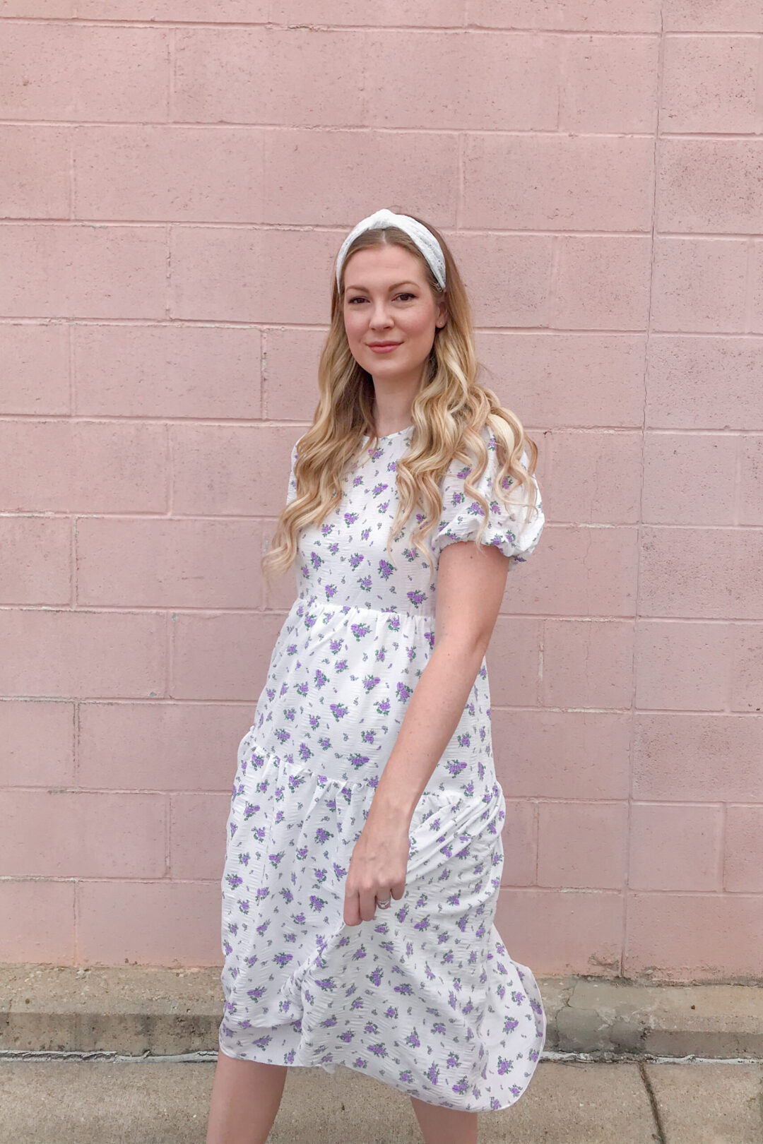 White Floral Midi Dress 5