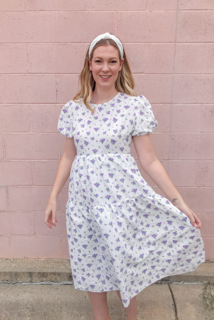 White Floral Midi Dress 1