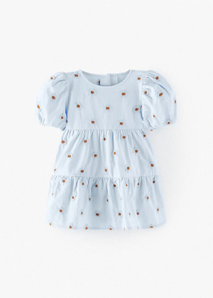 blue daisy puff sleeve dress ayla evie zara