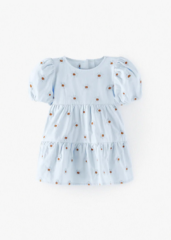 blue daisy puff sleeve dress ayla evie zara