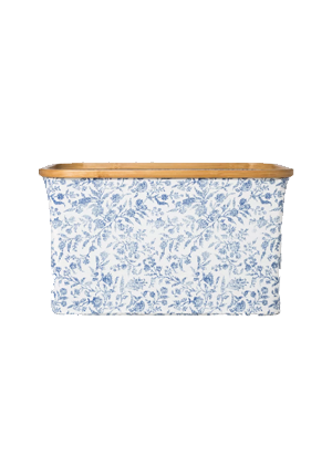 blue floral bamboo trim laundry basket target home