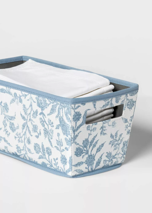 blue white floral storage quarter bin target home