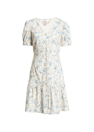 cream blue floral linen button dress rachel parcell nordstrom brookie