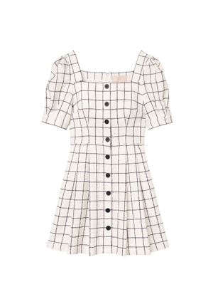 dawn gal meets glam brookie white navy windowpane dress