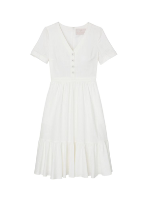 gal meets glam angela white linen button shirt dress brookie