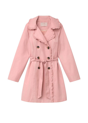 gal meets glam josie pink trench coat brookie ruffle