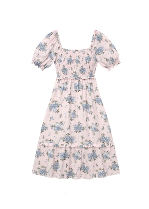 gal meets glam pink floral puff sleeve dress brookie isabel