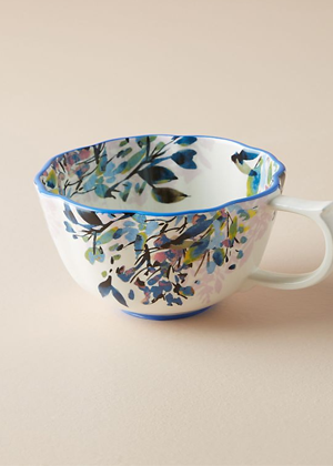 gardenshire teacup floral blue anthropologie home kitchen brookie