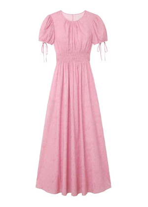 giselle maxi dress puff sleeve gal meets glam floral pink brookie