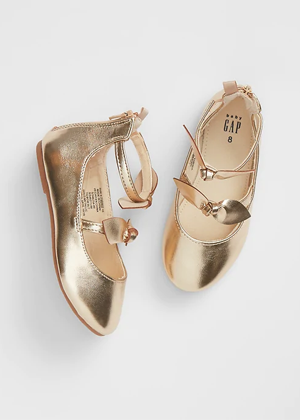 gold bow flats shoes gap factory evie