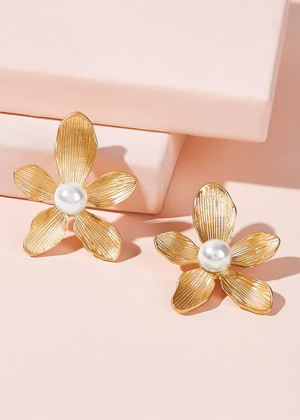 gold flower stud earrings shein brookie