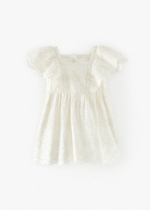 ivory ruffle dress eyelet zara ayla evie