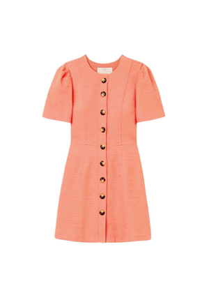 kathleen orange button dress brookie gal meets glam