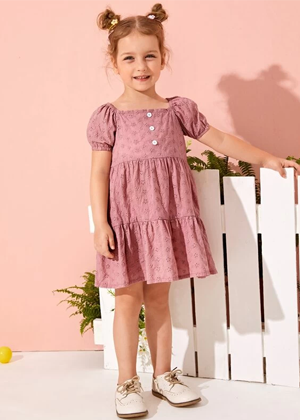 mauve eyelet dress girls evie ayla shein