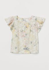 pastel watercolor floral button top evie ayla h&m