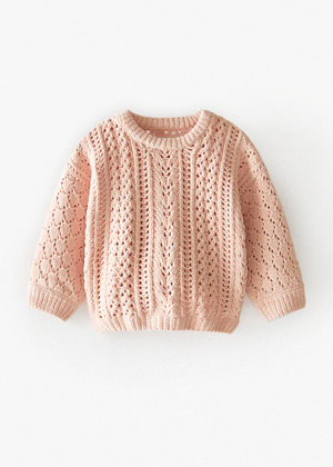 peach chunky knit sweater ayla evie zara