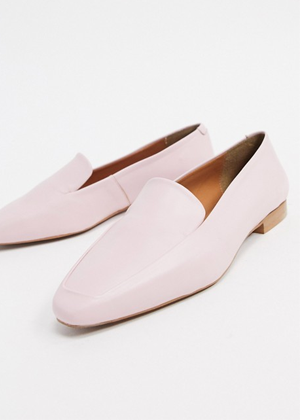 pink leather loafers brookie asos