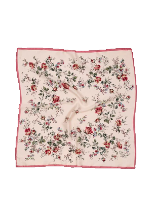 pink red floral scarf silk brookie shein