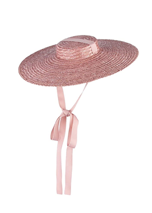 pink straw flat brim boater hat with ribbon brookie amazon