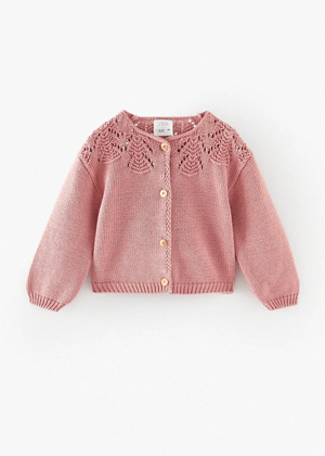 rose pink pointelle cardigan ayla evie zara