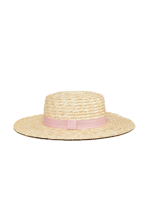 straw boater hat pink ribbon brookie asos