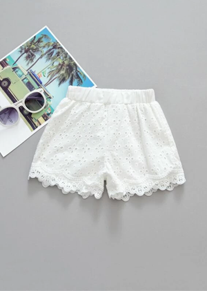 white eyelet shorts ayla shein