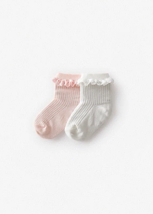 white pink ruffle socks ayla evie zara