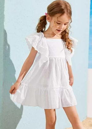 white swiss dot frill dress evie ayla shein