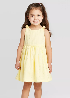 yellow eyelet broderie target evie ayla dress bow shoulder