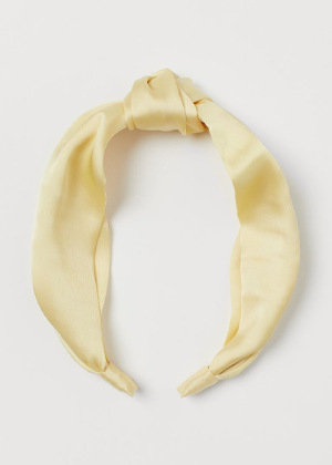 yellow satin knot headband brookie H&M