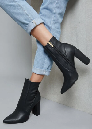 black pointed toe ankle boots brookie shein