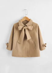 bow beige tan peacoat kids evie ayla brown shein