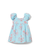 evie ayla janie and jack blue floral puff sleeve red dress