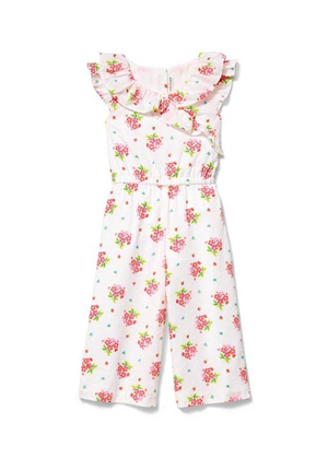 kids evie ayla janie and jack floral swiss dot jumpsuit