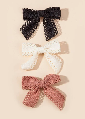 chenille hair bows black white pink kids shein evie ayla